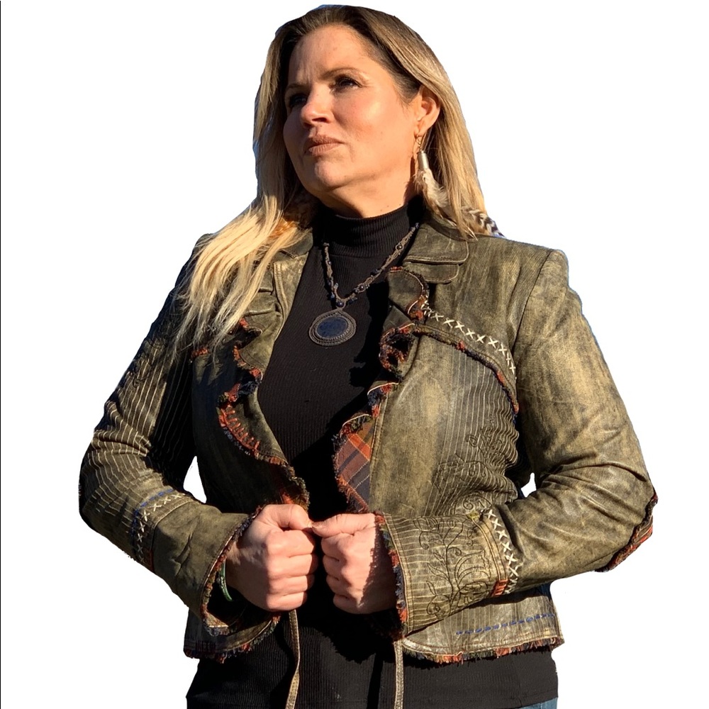Double D Ranch WESTERN Distressed LEATHER Jacket